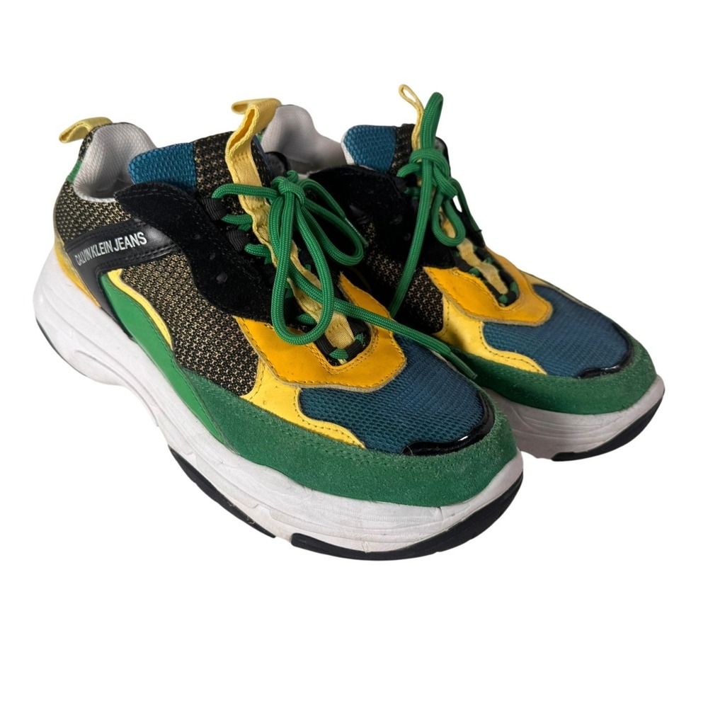 Calvin Klein Jeans Marvin Chunky Sneakers Green Yellow Blue Mens 9 34S0592
